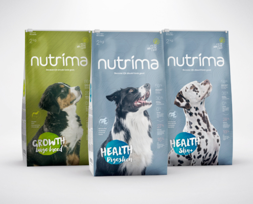 Case Musti ja Mirri Nutrima koiranruoka pakkaukset