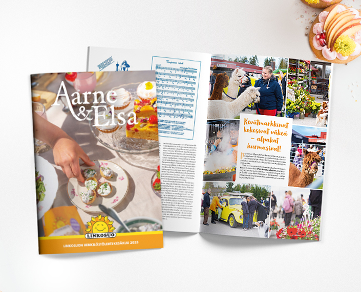 Henkilöstölehden ilmeen uudistus Linkosuon Aarne & Elsa -lehdelle