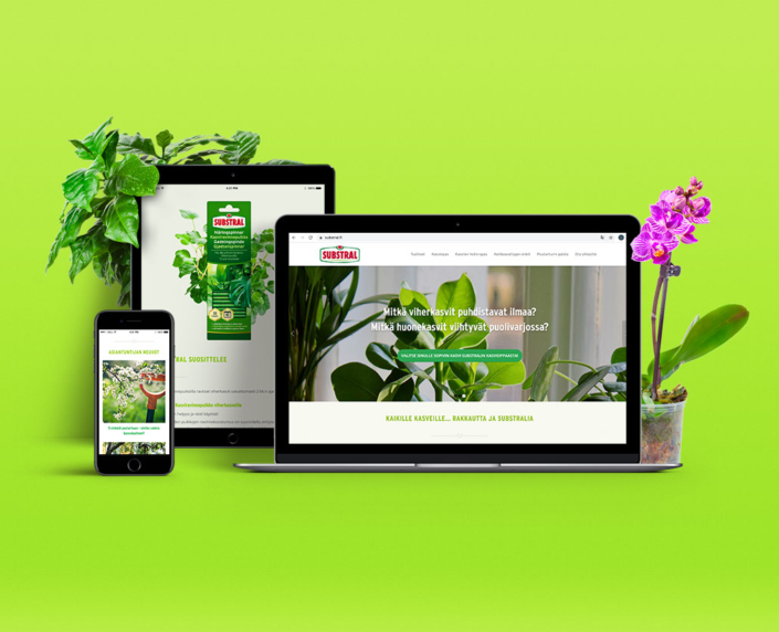 Nettisivujen uudistus Substralin kotisivuille - desktop ja mobiiliversiot