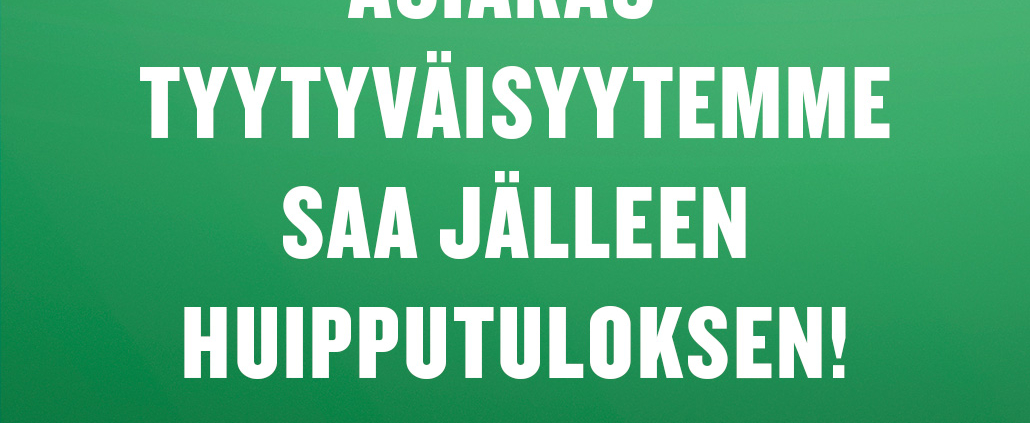 CheckPointin asiakastyytyväisyys saa jälleen huipputuloksen. Lue mitä asiakkaamme sanovat meistä.