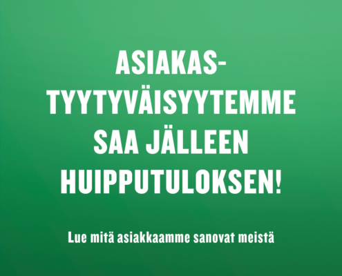 CheckPointin asiakastyytyväisyys saa jälleen huipputuloksen. Lue mitä asiakkaamme sanovat meistä.